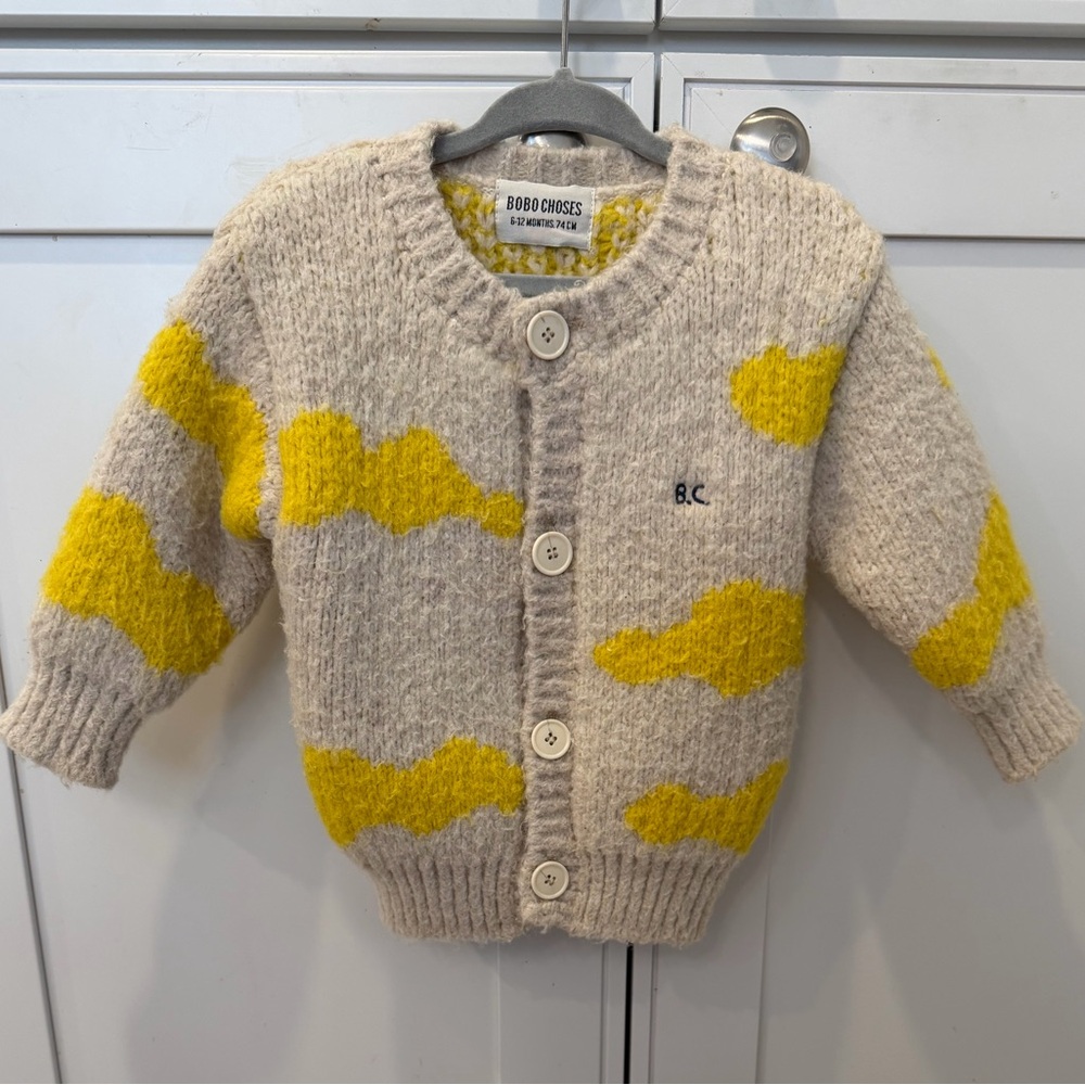 BOBO CHOSES Baby all over clouds patterned cardigan - 6-12 Months